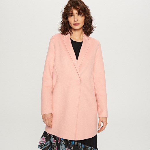 Reserved - Różowy płaszcz z wełną - Różowy Reserved bezowy 34 