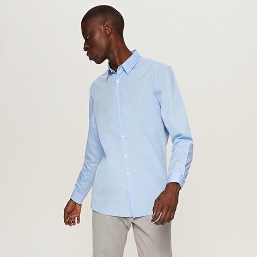 Reserved - Elegancka koszula z tkaniny poplin - Niebieski Reserved niebieski 40 