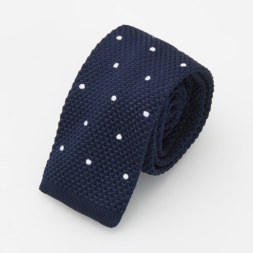 Reserved - Krawat ścięty - Granatowy czarny Reserved One Size 