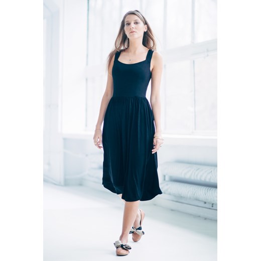 RZYMSKIE WAKACJE black - sukienka midi czarny Risk XS, S, M Risk Made in Warsaw