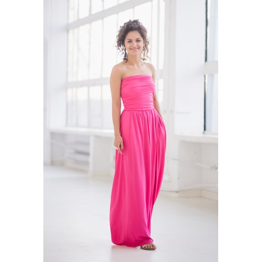 ALICJA fuksja - sukienka maxi -40% rozowy Risk XS, M, L Risk Made in Warsaw promocja 