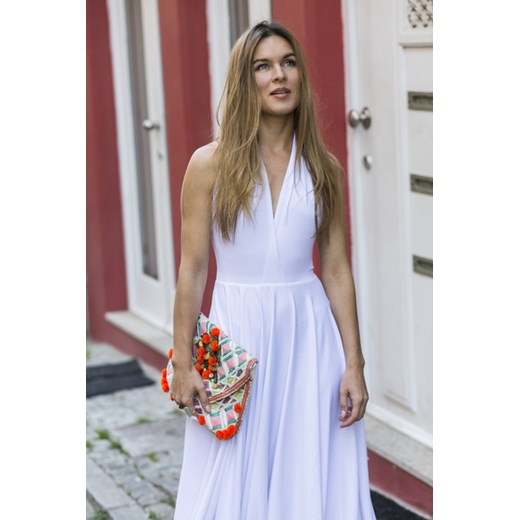 INFINITY DRESS midi white - sukienka -40% rozowy Risk M, L wyprzedaż Risk Made in Warsaw