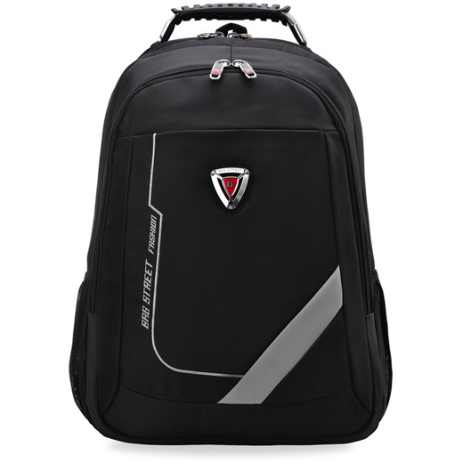 Innowacyjny plecak bag street z kieszenią na laptopa – czarny czarny Bag Street  world-style.pl