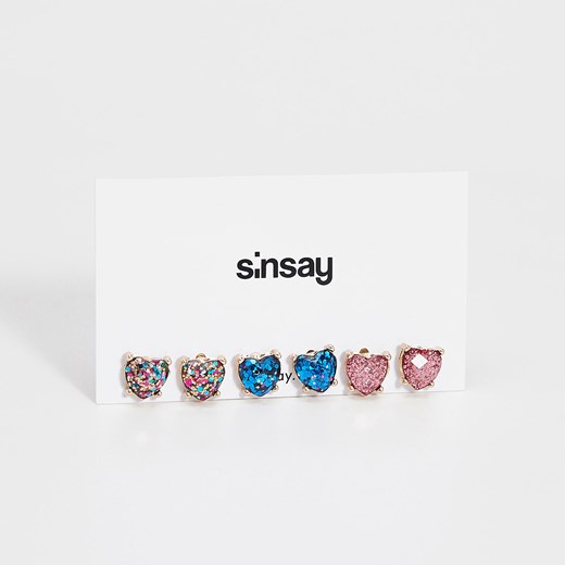 Sinsay - Paka kolczyków na sztyft - Wielobarwn rozowy Sinsay One Size 