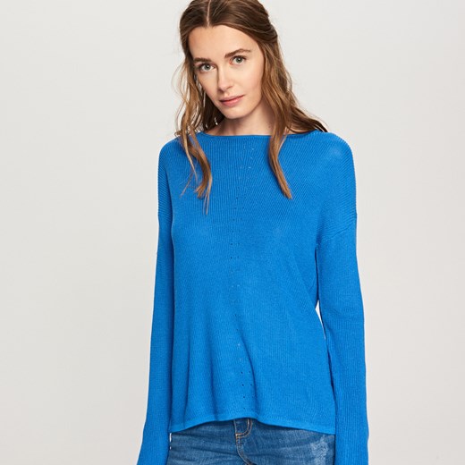Reserved - Sweter z lekkiej dzianiny - Niebieski Reserved niebieski XL 