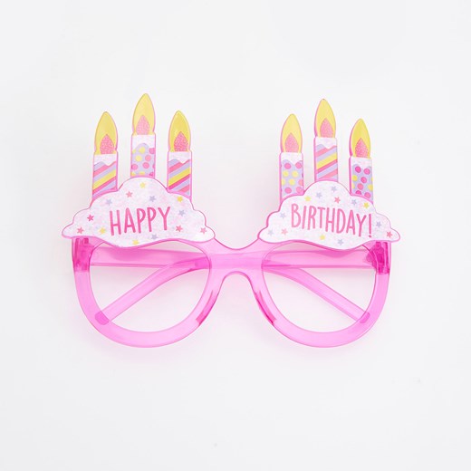 Reserved - Okulary happy birthday - Różowy Reserved rozowy One Size 