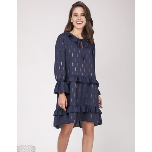 Sukienka Milena Płatek mini niebieska oversize