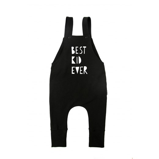DUNGAREES "BEST KID EVER" czarny 98/104(24-36M) i love milk