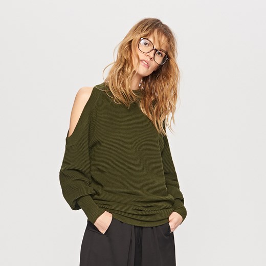 Reserved - Sweter cold arms - Khaki Reserved zielony S 