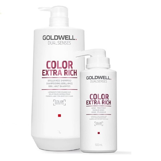 Goldwell Color Extra Rich zestaw do włosów farbowanych | Szampon 1000ml, Maska 500ml - Wysyłka w 24H! bialy Goldwell  Estyl.pl