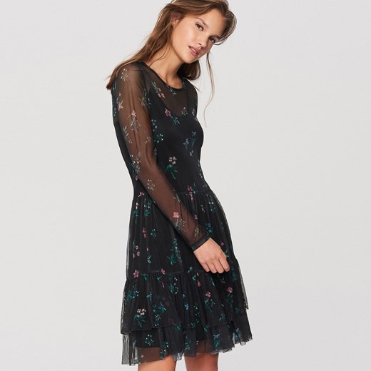 Reserved - Sukienka we wzory - Granatowy Reserved czarny XL 
