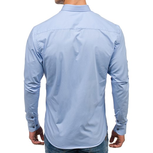 Koszula męska elegancka z długim rękawem błękitna Bolf 7720 Denley.pl  L Denley okazja 