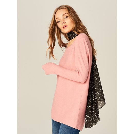 Mohito - Miękki sweter z głębokim dekoltem na plecach - Różowy