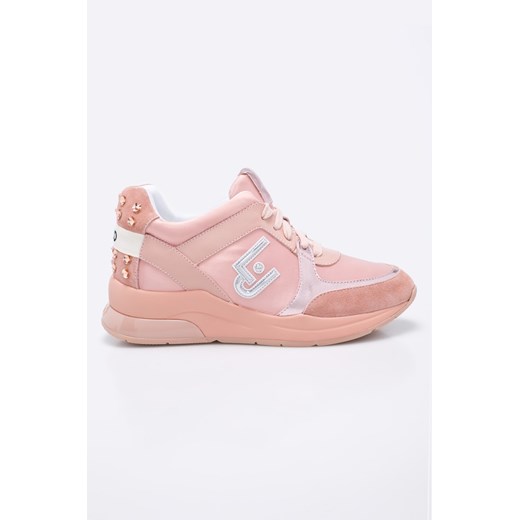 Sneakersy damskie Liu•jo na koturnie różowe sznurowane 