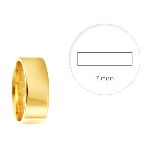 Obrączki ślubne: złote, płaskie, 7 mm