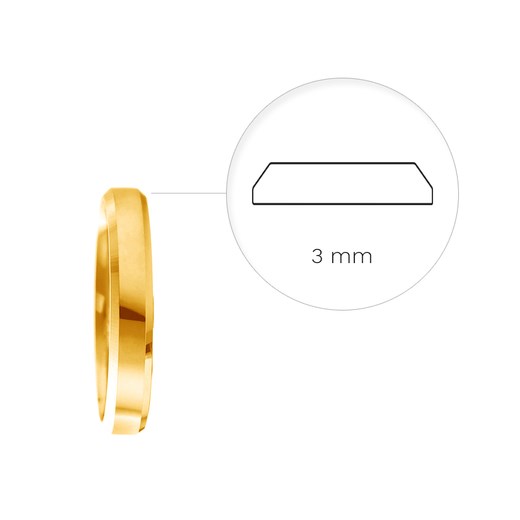 Obrączki ślubne: złote, z fazą, 3 mm