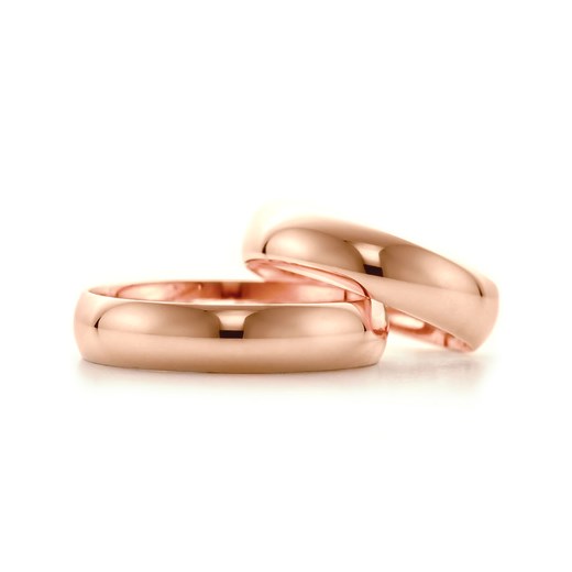 Obrączki ślubne: różowe złoto, półokrągłe, 5 mm