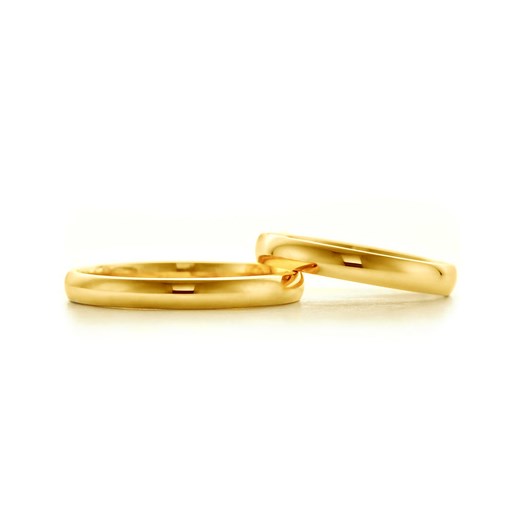 Obrączki ślubne: złote, półokrągłe, 3 mm