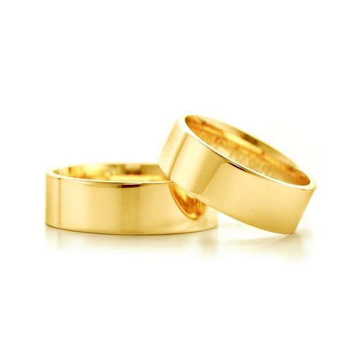 Obrączki ślubne: złote, płaskie, 7 mm