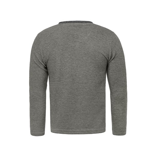 Ciepły sweter męski zazz1153 - siwy  Risardi XL 