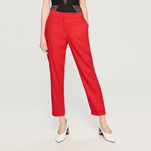 Reserved - Czerwone spodnie od garnituru - Czerwony pomaranczowy Reserved 38 