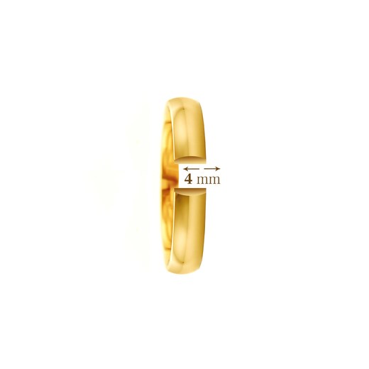 Obrączki ślubne: złote, półokrągłe, 4 mm