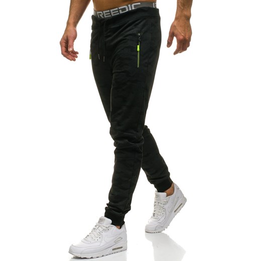 Spodnie męskie dresowe joggery moro-czarne Denley HL8510  Denley.pl M wyprzedaż Denley 
