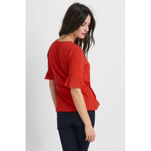 Koszulka kopertowa z falbanką ORSAY czerwony XL orsay.com