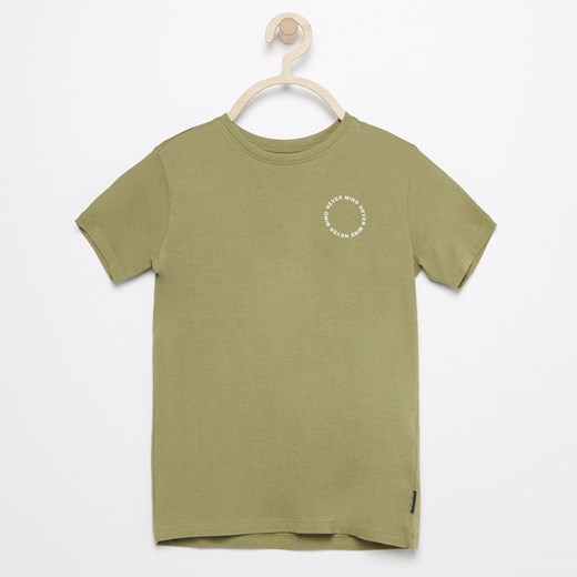 Reserved - T-shirt z nadrukiem na plecach - Zielony Reserved szary 158 