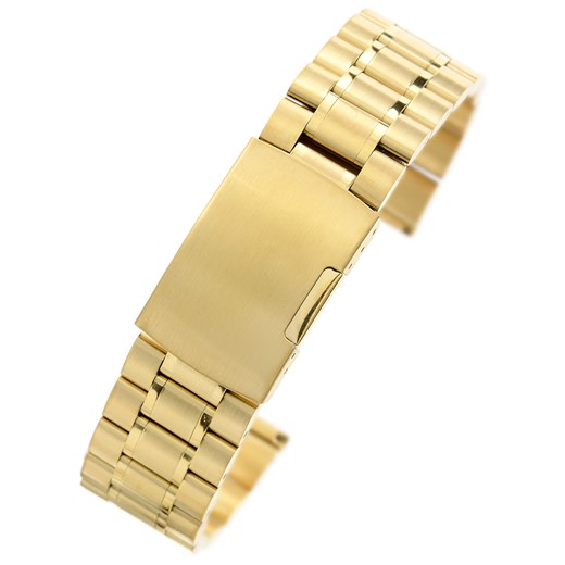Złota stalowa bransoleta do zegarka SG2401- 24 mm