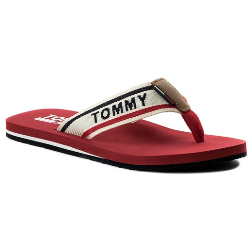 Japonki TOMMY JEANS - Mens Beach Sandal EM0EM00065 Tango Red 611