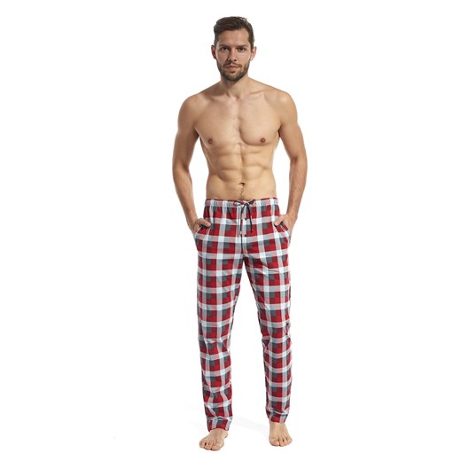 Męskie spodnie od piżamy Filip szaro-czerwony  Cornette XL Astratex