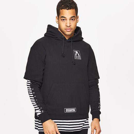 Cropp - Bluza z podwójnym rękawem - Czarny Cropp L