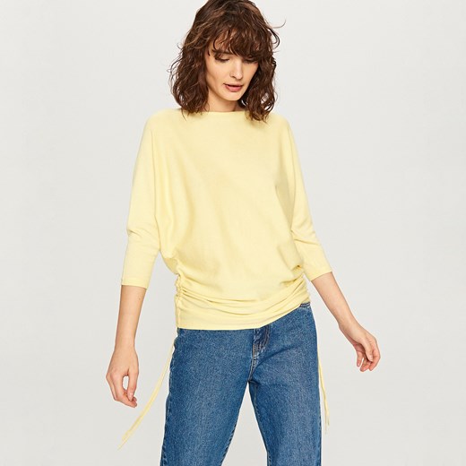 Reserved - Sweter ze ściągaczami z boku - Żółty  Reserved L 