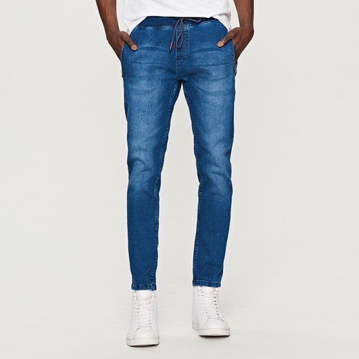 Reserved - Spodnie jeansowe z elastyczną talią - Niebieski  Reserved 30 