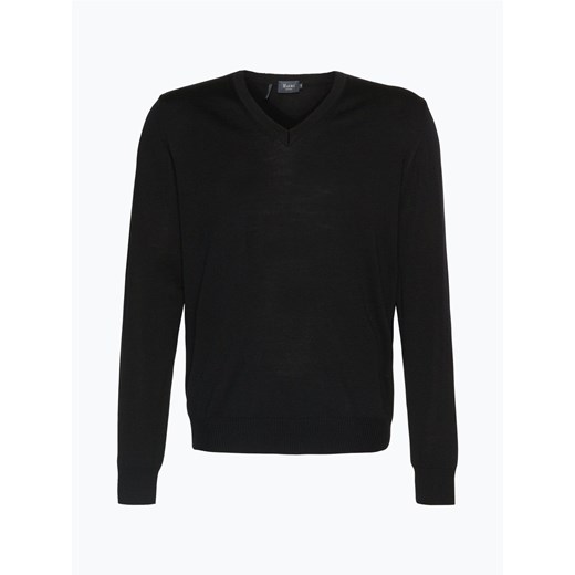 März - Męski sweter z wełny merino, czarny