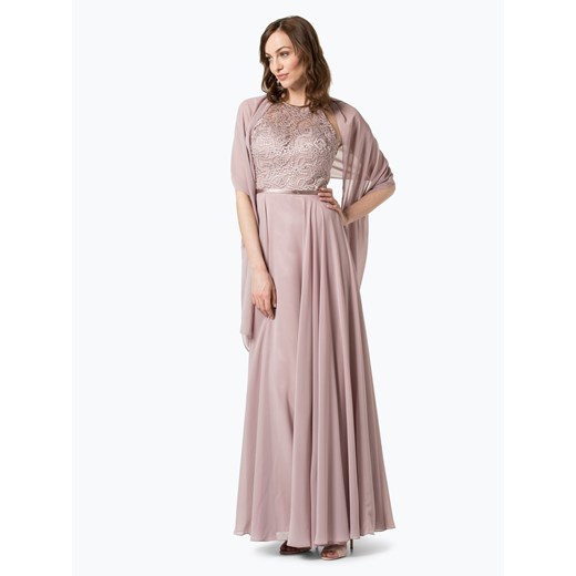 Luxuar Fashion - Damska sukienka wieczorowa z etolą, beżowy rozowy Luxuar Fashion 40 vangraaf