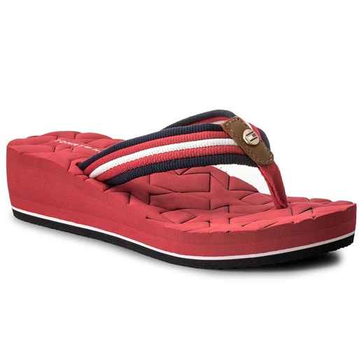 Japonki TOMMY HILFIGER - Comfort Mid Beach Sandal FW0FW02367 Tango Red 611 Tommy Hilfiger czerwony 37 eobuwie.pl