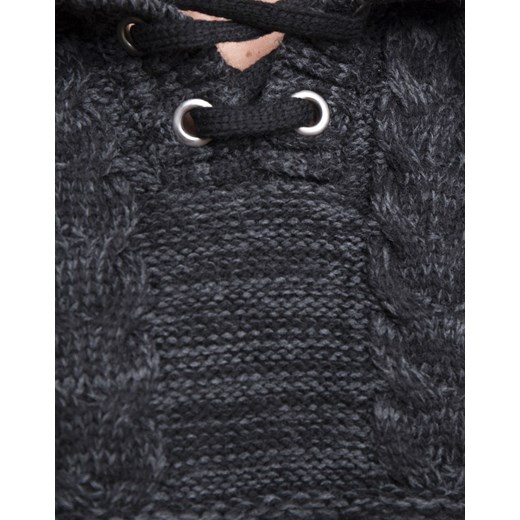 Sweter z warkoczem  szary XL eLeger