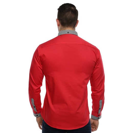 Koszula formalna czerwona  czerwony 176/182 43 eLeger