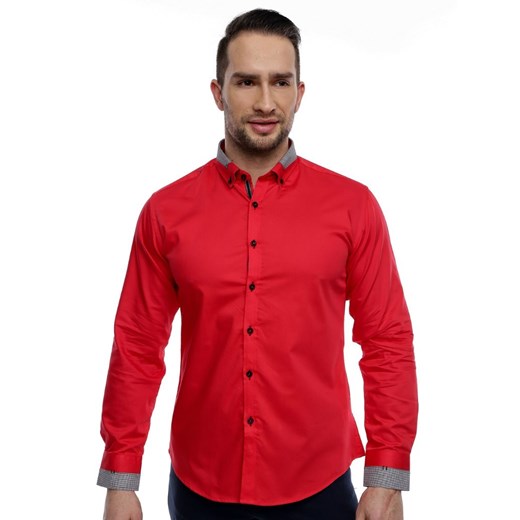 Koszula formalna czerwona  czerwony 176/182 43 eLeger