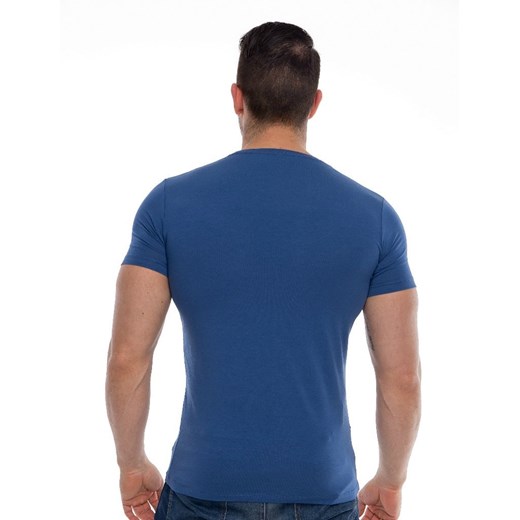 T - shirt basic niebieski  M eLeger