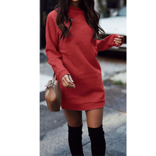 Dresowa mini sukienka S/M Kolor: Czerwień