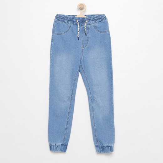 Reserved - Spodnie jogger z jeansu - Niebieski niebieski Reserved 170 