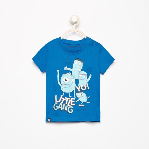 Reserved - T-shirt z nadrukiem - Niebieski  Reserved 86 