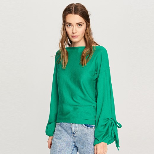 Reserved - Sweter z szerokimi rękawami - Zielony zielony Reserved S 