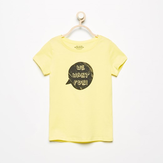 Reserved - T-shirt z nadrukiem - Żółty zolty Reserved 104 
