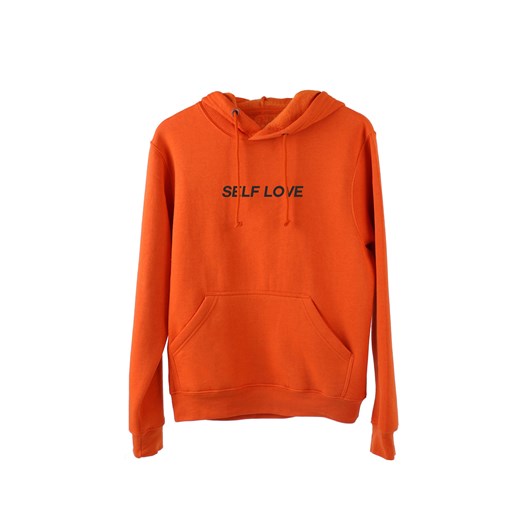 Bluza z kapturem Self Love Magia Zakupów pomaranczowy S magiazakupow.com okazyjna cena