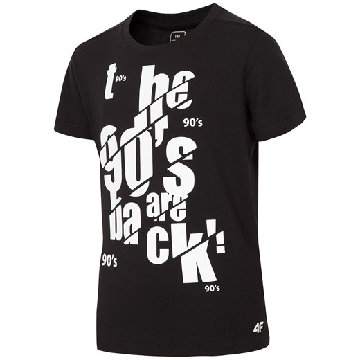 T-shirt dla dużych chłopców JTSM215 - Czarny 4f Junior czarny  4F