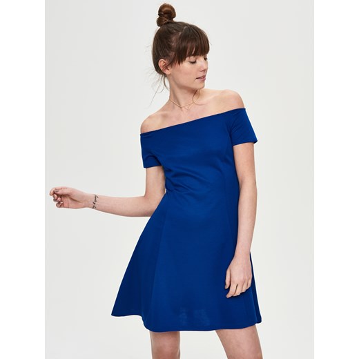 Sinsay - Sukienka z prostym dekoltem - Niebieski  Sinsay L 
